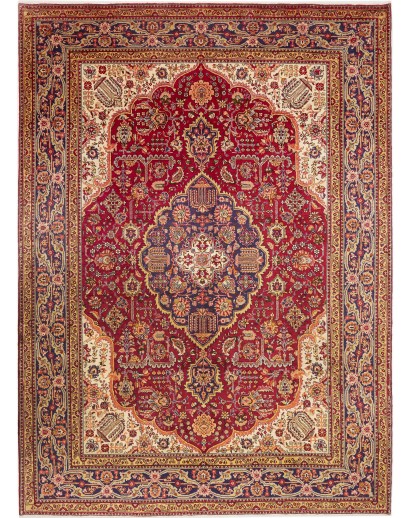 Tappeto Tabriz Persia marrone arancione 252x345