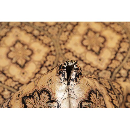 Tappeto Ghom seta Persia marrone blu 75x288