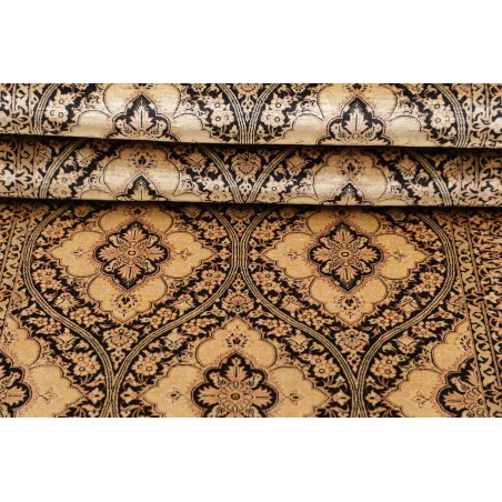 Tappeto Ghom seta Persia marrone blu 75x288