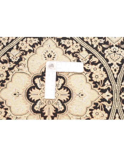 Tappeto Ghom seta Persia marrone blu 75x288