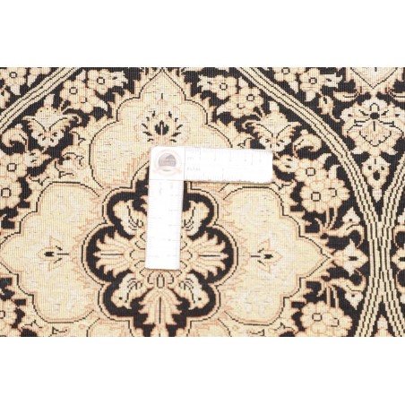 Tappeto Ghom seta Persia marrone blu 75x288