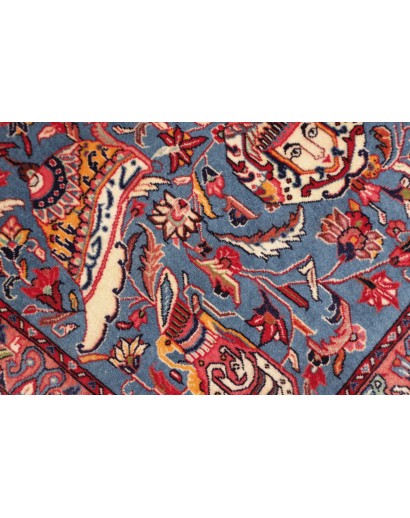 Tappeto Sarough Persia azzurro giallo 76x90