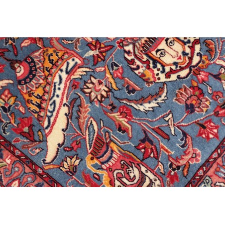 Tappeto Sarough Persia azzurro giallo 76x90