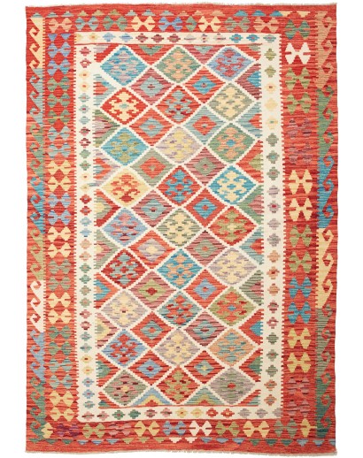 Tappeto Kilim Afghanistan marrone bianco 171x246