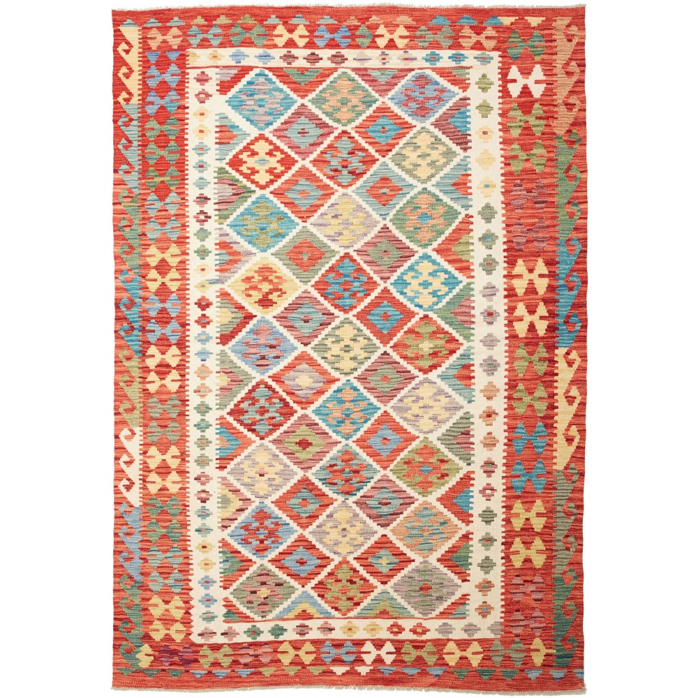 Tappeto Kilim Afghanistan marrone bianco 171x246