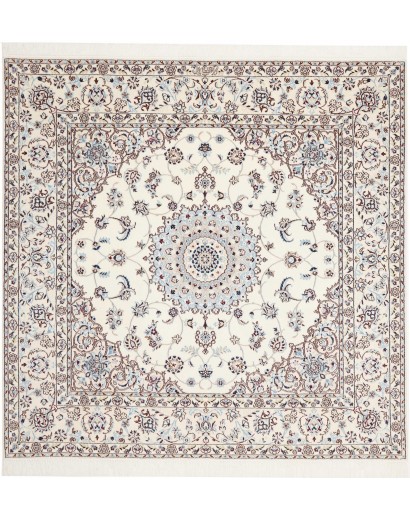 Tappeto Nain 6La Persia bianco grigio 164x163