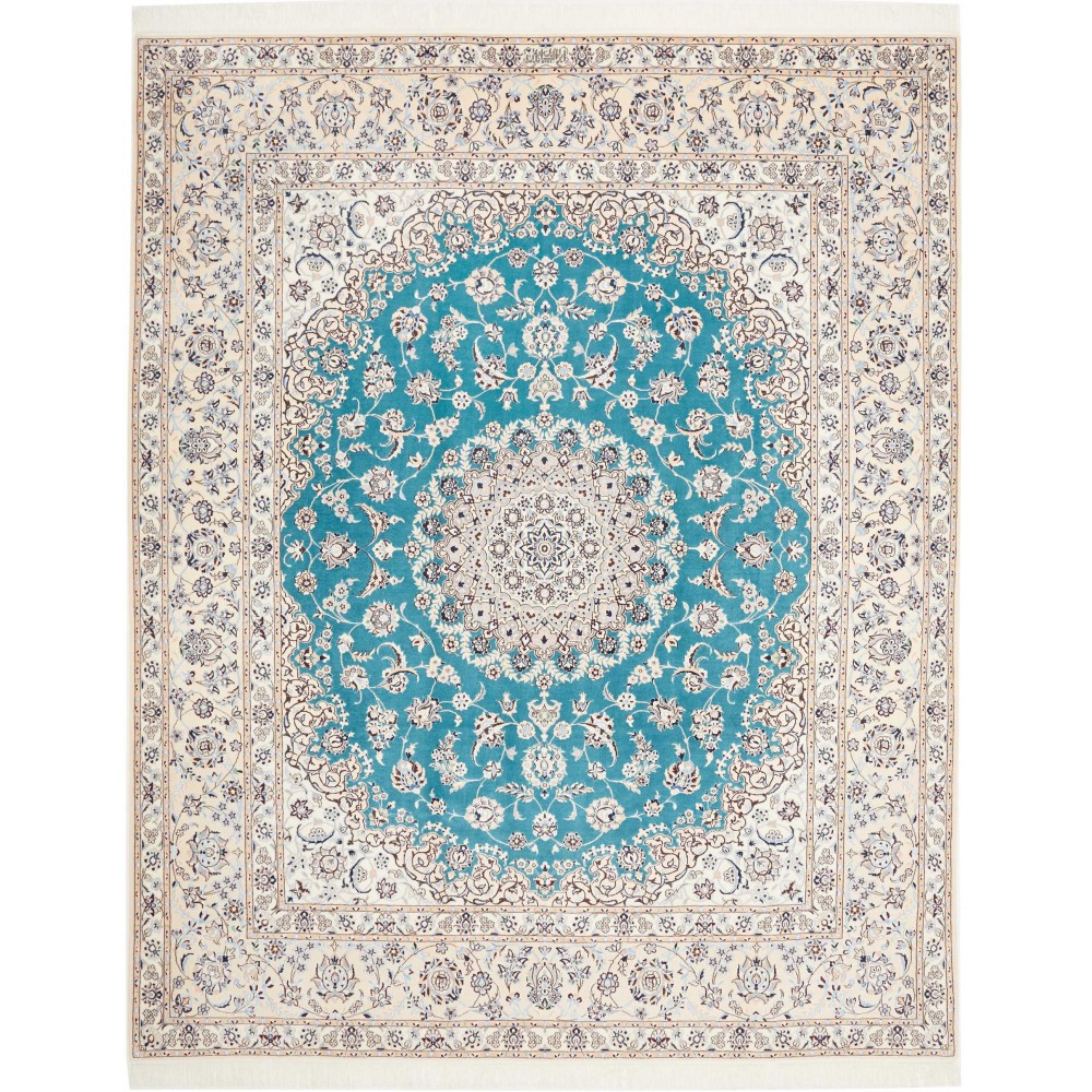 Tappeto Nain 6La Persia bianco blu 207x254