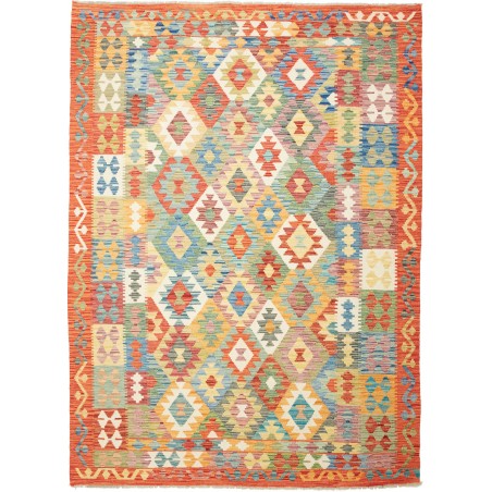 Tappeto Kilim Afghanistan marrone azzurro 179x247