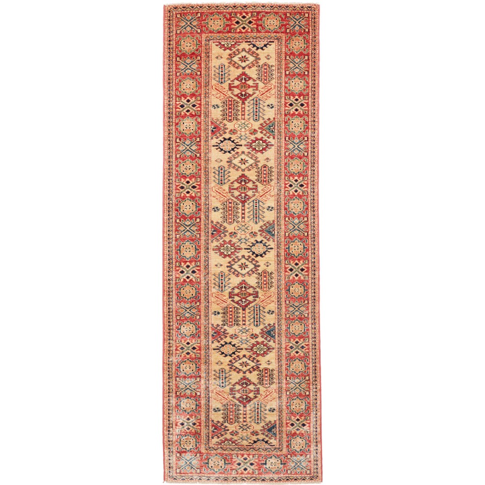 Tappeto Kazak Fine Pakistan arancione grigio 76x244