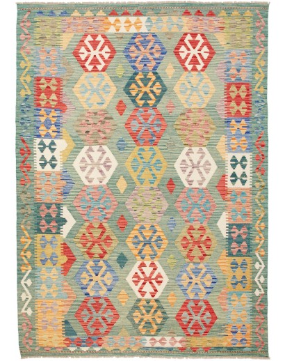 Tappeto Kilim Afghanistan marrone bianco 173x246