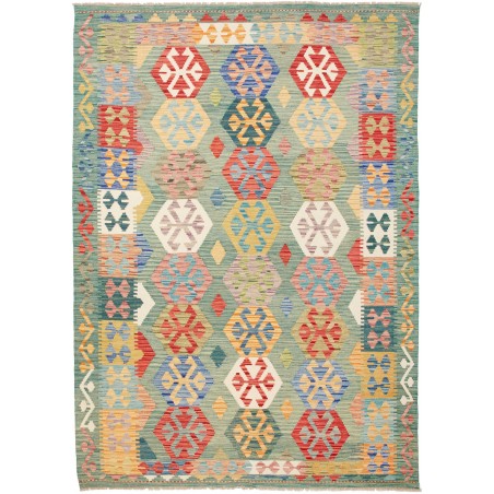 Tappeto Kilim Afghanistan marrone bianco 173x246