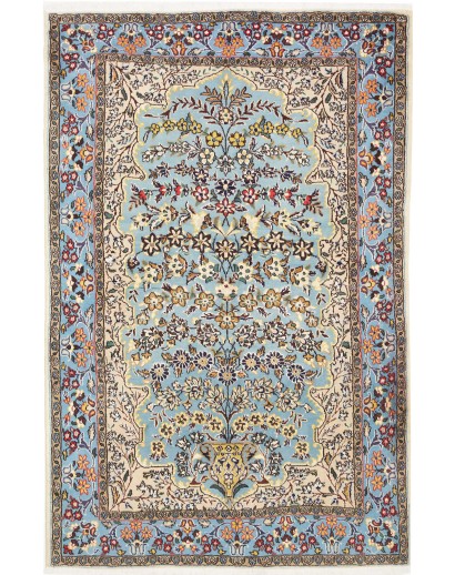 Tappeto Ghom Persia beige verde 101x150