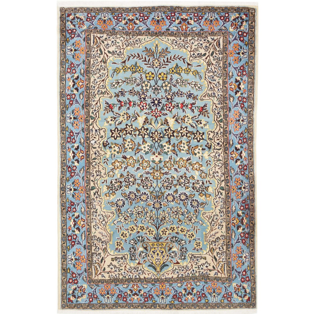 Tappeto Ghom Persia beige verde 101x150