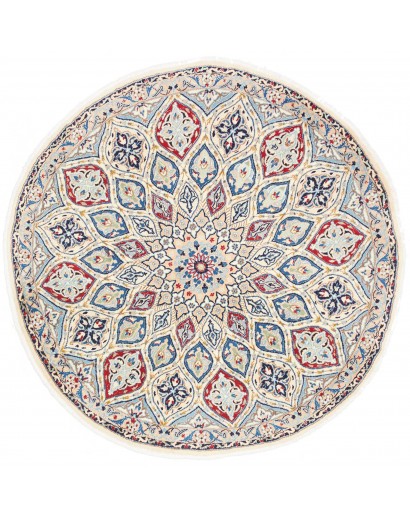 Tappeto Nain Kashmar Persia bianco marrone 128x130