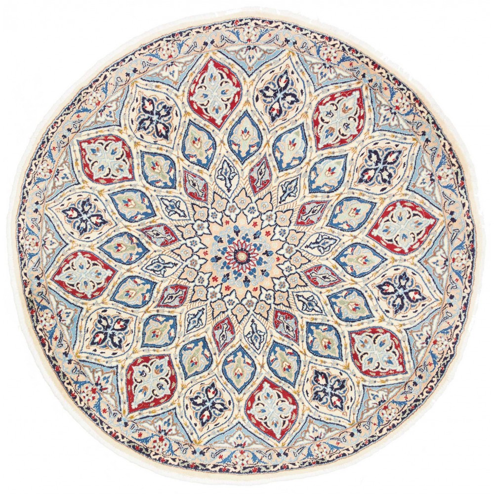 Tappeto Nain Kashmar Persia bianco marrone 128x130