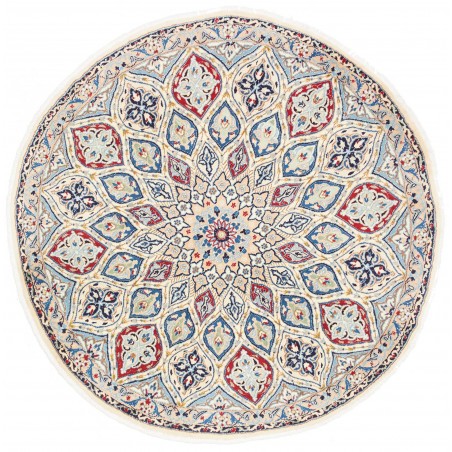 Tappeto Nain Kashmar Persia bianco marrone 128x130