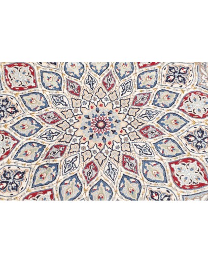 Tappeto Nain Kashmar Persia bianco marrone 128x130