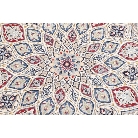 Tappeto Nain Kashmar Persia bianco marrone 128x130