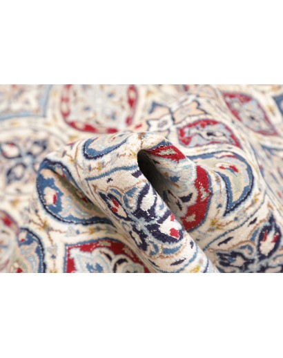 Tappeto Nain Kashmar Persia bianco marrone 128x130