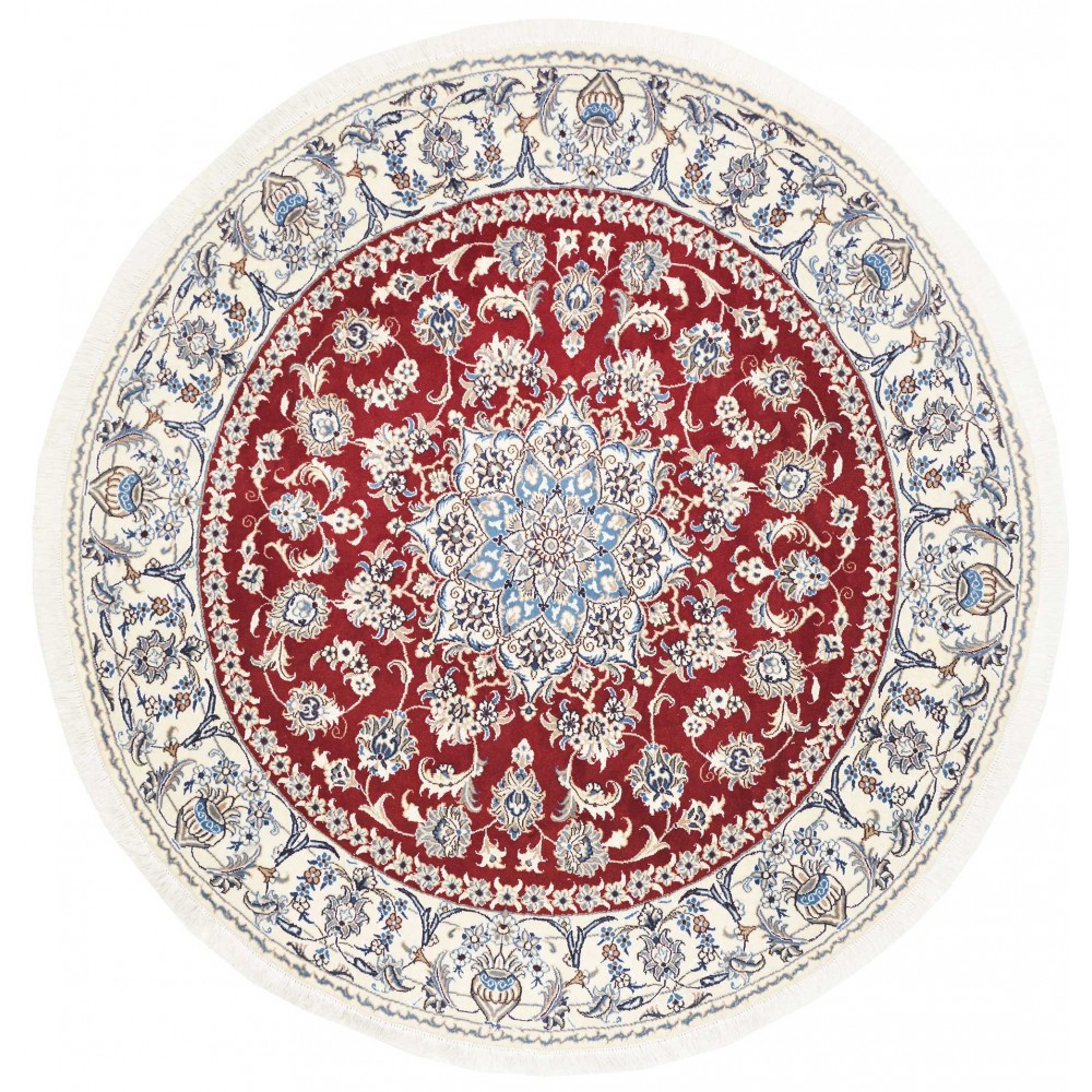 Tappeto Nain Kashmar Persia bianco marrone 200x208