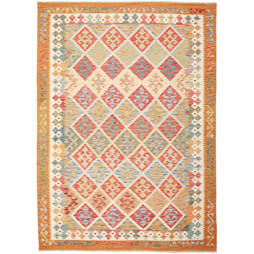 Tappeto Kilim Afghanistan marrone bianco 172x238