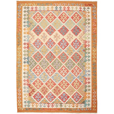 Tappeto Kilim Afghanistan marrone bianco 172x238