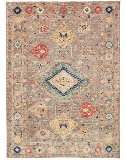 Tappeto Kazak Fine Pakistan marrone grigio 151x206