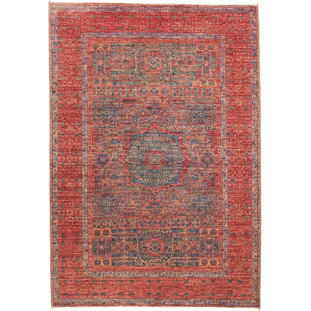Tappeto Mamlouk Pakistan rosso giallo 99x149