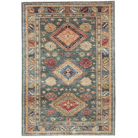 Tappeto Kazak Fine Pakistan bianco azzurro 102x148