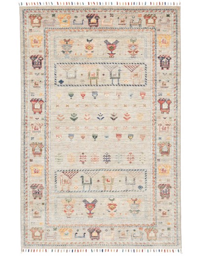 Tappeto Rubin Pakistan bianco grigio 98x155