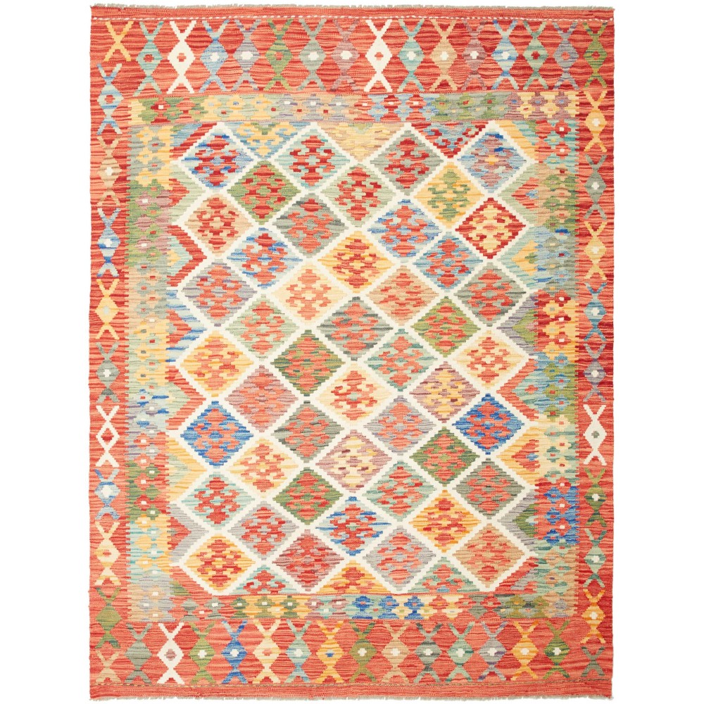 Tappeto Kilim Afghanistan marrone rosso 174x230