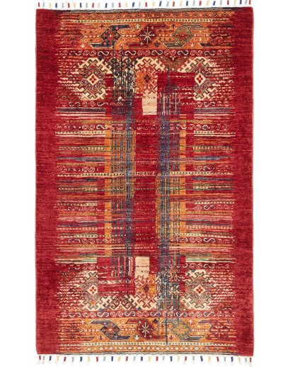 Tappeto Siva Pakistan marrone giallo 101x157