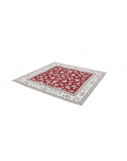 Tappeto Nain Kashmar Persia bianco grigio 203x206