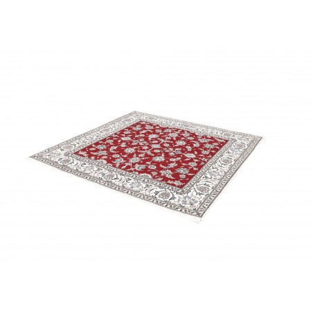 Tappeto Nain Kashmar Persia bianco grigio 203x206