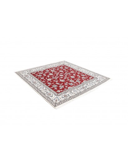 Tappeto Nain Kashmar Persia bianco grigio 203x206