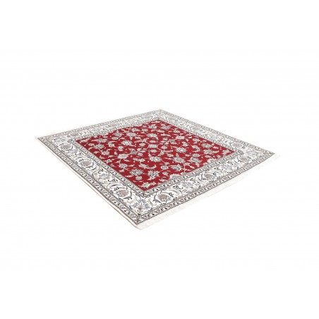 Tappeto Nain Kashmar Persia bianco grigio 203x206