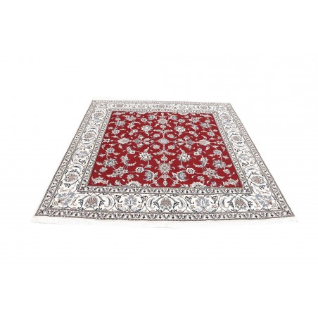 Tappeto Nain Kashmar Persia bianco grigio 203x206