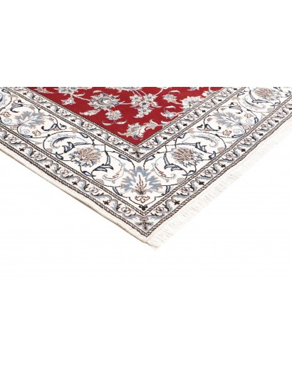 Tappeto Nain Kashmar Persia bianco grigio 203x206