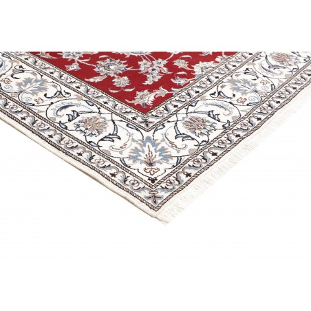 Tappeto Nain Kashmar Persia bianco grigio 203x206