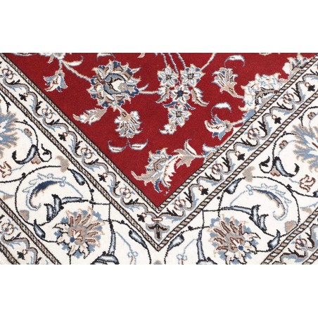 Tappeto Nain Kashmar Persia bianco grigio 203x206