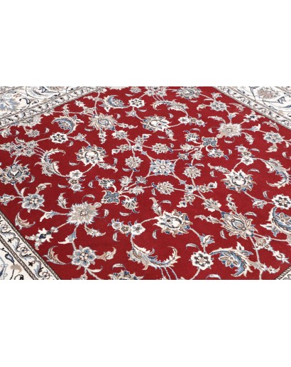 Tappeto Nain Kashmar Persia bianco grigio 203x206