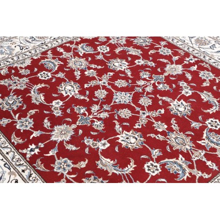 Tappeto Nain Kashmar Persia bianco grigio 203x206