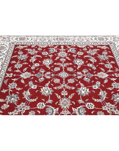 Tappeto Nain Kashmar Persia bianco grigio 203x206
