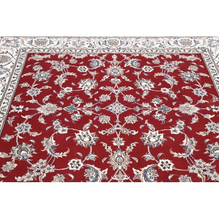 Tappeto Nain Kashmar Persia bianco grigio 203x206