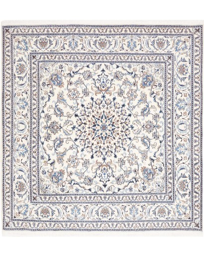 Tappeto Nain Kashmar Persia bianco grigio 200x203