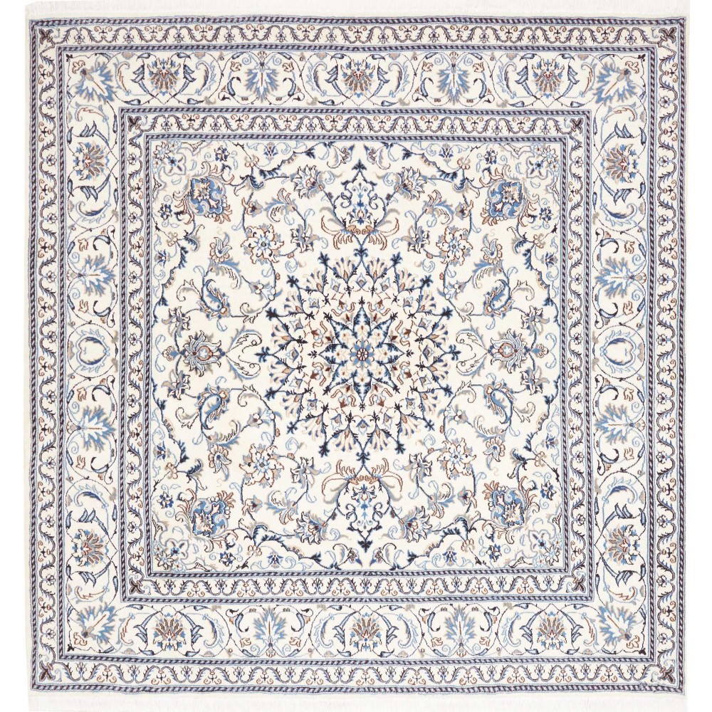 Tappeto Nain Kashmar Persia bianco grigio 200x203