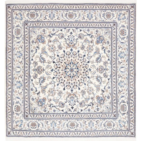 Tappeto Nain Kashmar Persia bianco grigio 200x203