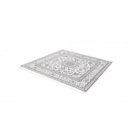 Tappeto Nain Kashmar Persia bianco grigio 200x203