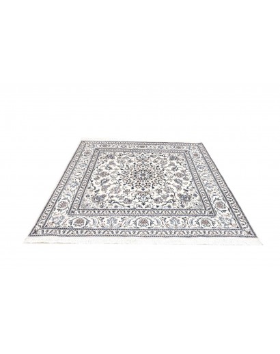 Tappeto Nain Kashmar Persia bianco grigio 200x203
