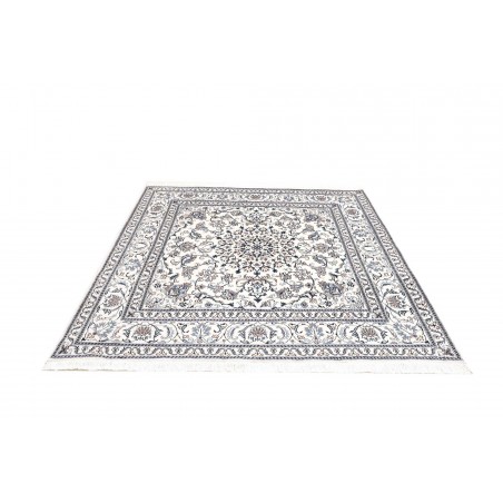 Tappeto Nain Kashmar Persia bianco grigio 200x203